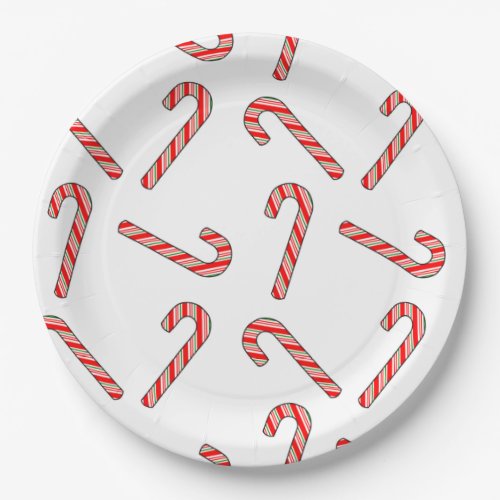 Candy Cane Drawings In Red Green White  Paper Plates