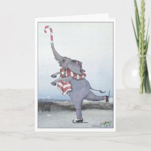 Candy Cane Elephant Card