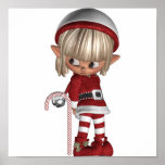 Candy Cane Elf Poster