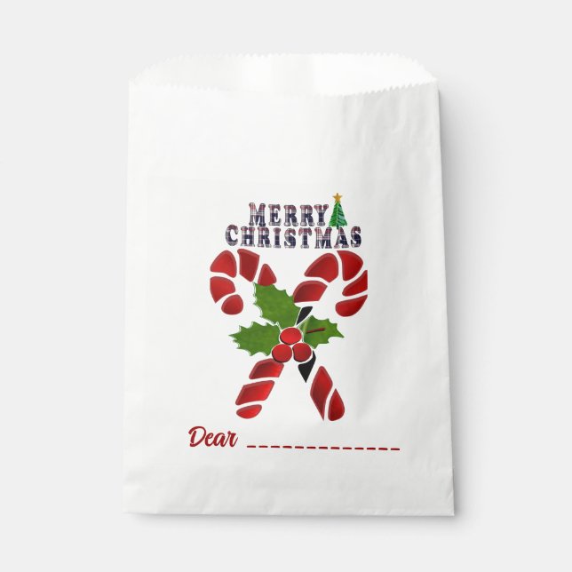 Candy Cane  Favor Bag (Front)