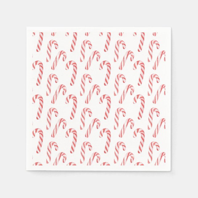 Candy Cane Festive Christmas Napkins (Front)