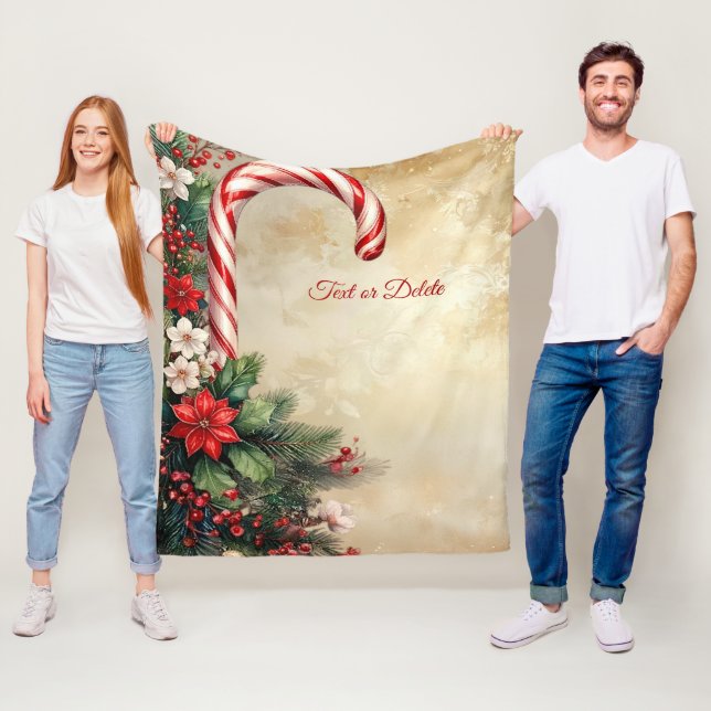 Candy Cane Fleece Blanket (In Situ)
