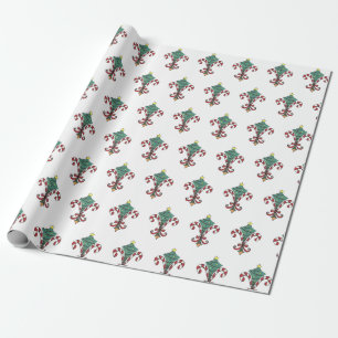 Candy Cane Fleur de Lis Wrapping Paper