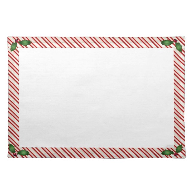 Candy Cane Frame Cotton Placemats (Front)