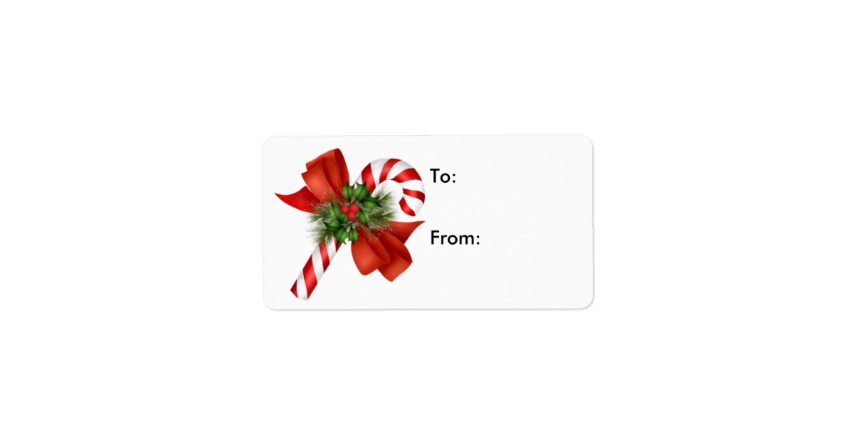 Candy Cane Gift Tag - Label | Zazzle.com