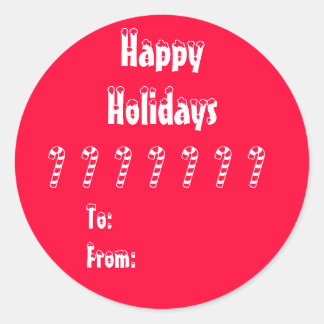 Candy Cane Gift Tag Sticker