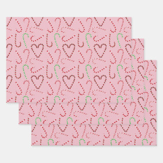 Candy cane gift wrap 3 pack