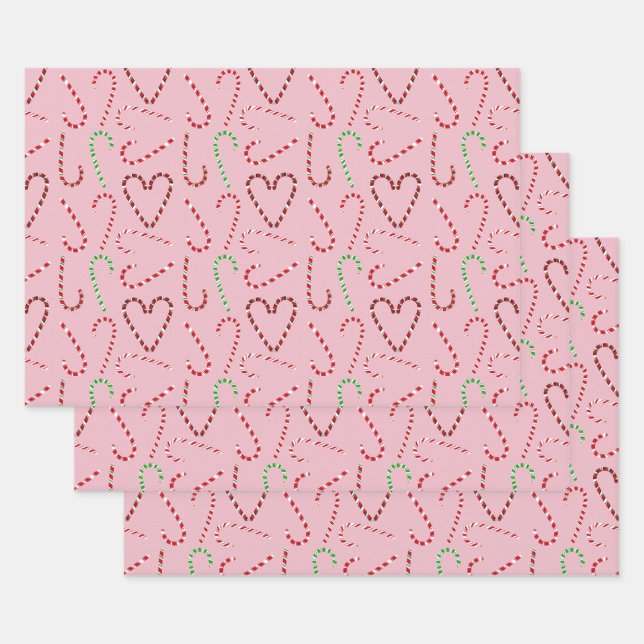 Candy cane gift wrap 3 pack (Set)