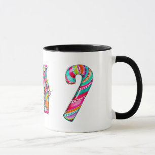 Candy Cane Gingerbread House Pink Christmas Mug
