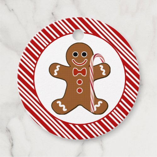 Candy Cane Gingerbread Man Christmas Gift Favor  F Favor Tags