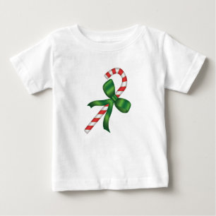 Candy Cane Green Bow Holiday Christmas T-Shirts