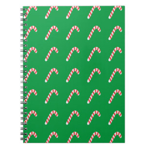 Candy Cane Green Cute Simple Festive Holiday Notebook