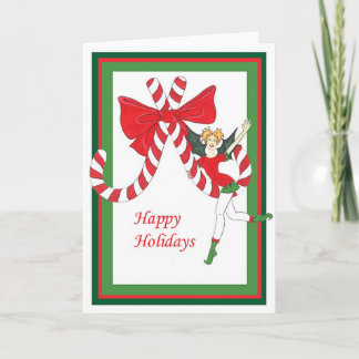 candy cane happy holidays holiday card