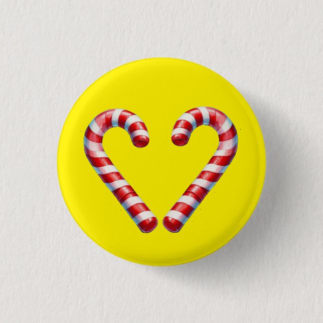 candy cane hart  button (Front)