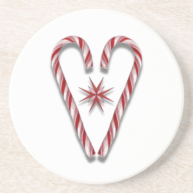 Candy Cane Heart Coaster (Front)