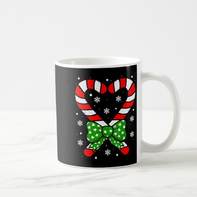 Candy Cane Heart Coquette Bow Christmas Toddler Ki Coffee Mug (Right)