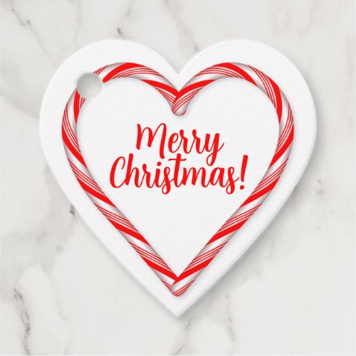 Candy Cane Heart  Favor Tags