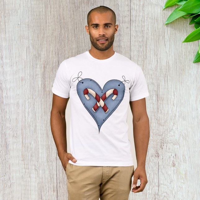 Candy Cane Heart Mens T-Shirt (Creator Uploaded)