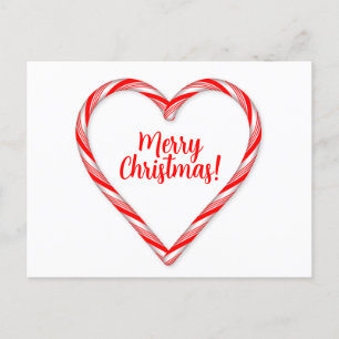 Candy Cane Heart  Postcard