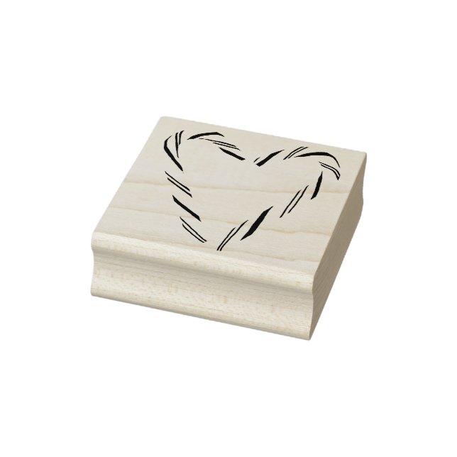 Candy Cane Heart Rubber Stamp (Stamp)