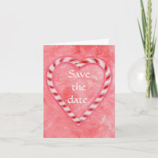 Candy Cane Heart Save the date Cards
