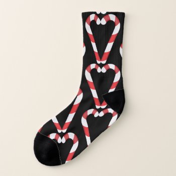 Candy Cane Heart Socks by funnychristmas at Zazzle