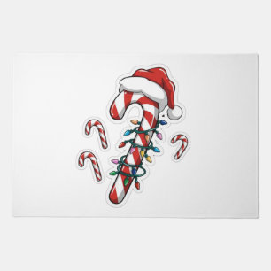 Candy Cane Heart Sweet Holiday Romance Doormat
