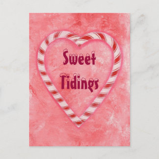 Candy Cane Heart Sweet Tidings Christmas Postcards