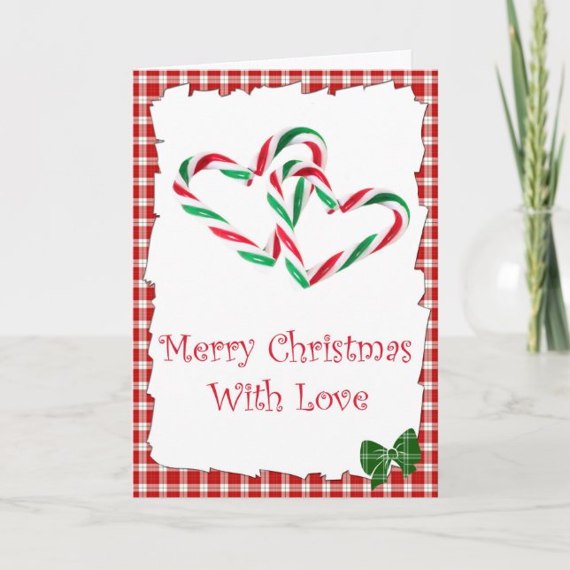 Candy Cane Hearts Card (Front)
