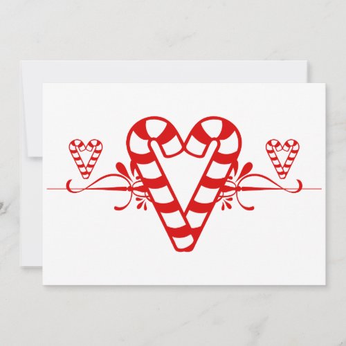 Candy Cane Hearts Invitation