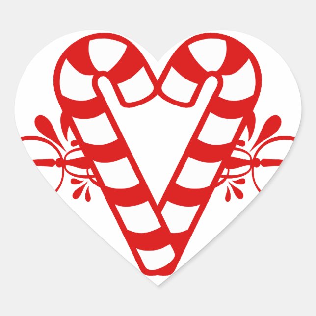 Candy Cane Hearts Stickers (Front)