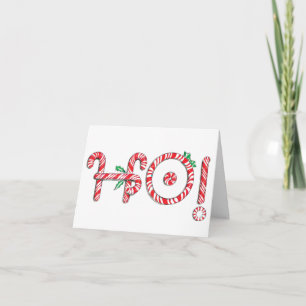 Candy Cane Ho! Ho! Ho! Cute Christmas Holiday Card