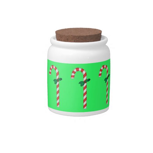 Candy Cane Holiday Christmas Candy Jar