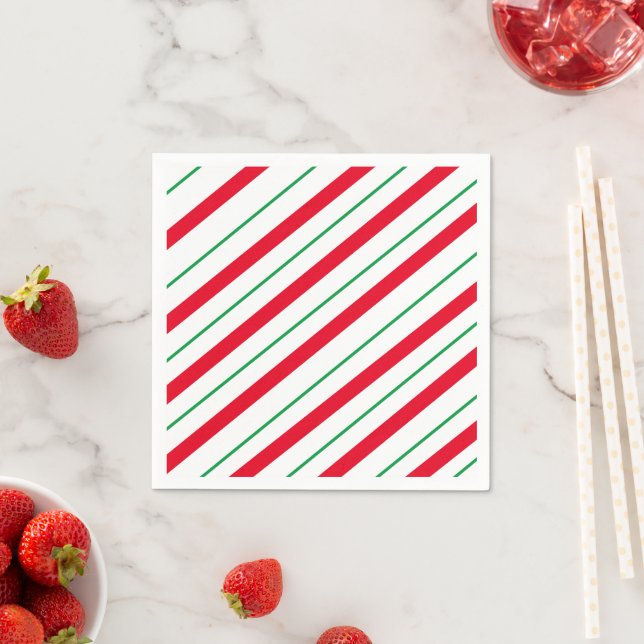 Candy Cane Holiday Christmas Napkins (Insitu)