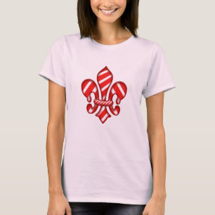 Candy Cane Holiday Fleur de lis t-shirt