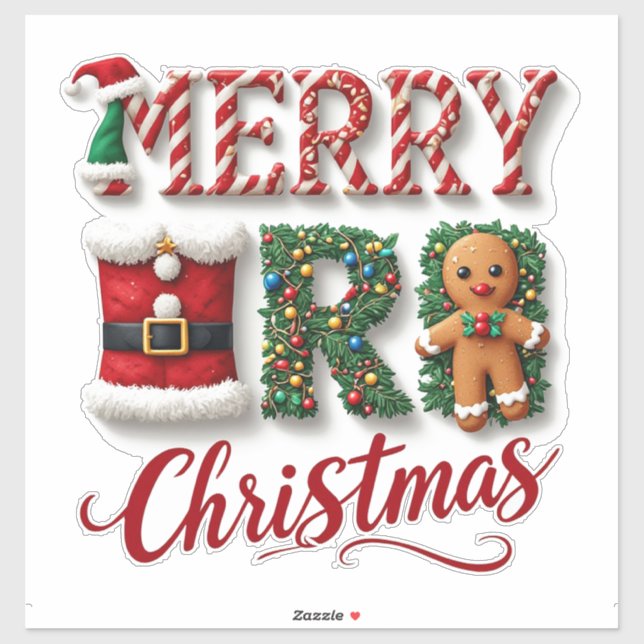 🍪 Candy Cane Holiday Greetings 🎄 Sticker (Sheet)