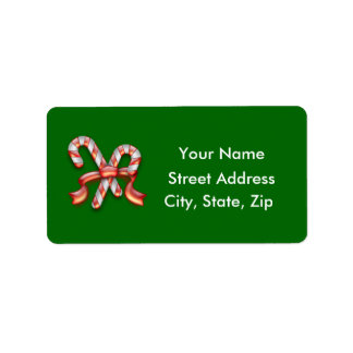 Candy Cane Holiday Labels