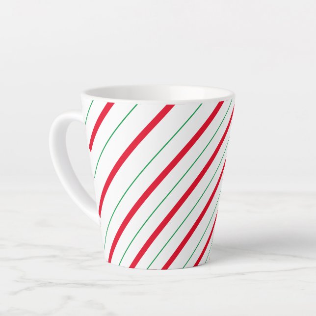 Candy Cane Holiday Latte Mug  (Left Angle)