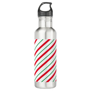 Candy Cane Holiday  Stainless Steel Water Bottle