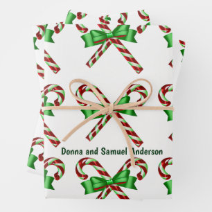 Candy Cane Holiday Wrapping Paper Sheets