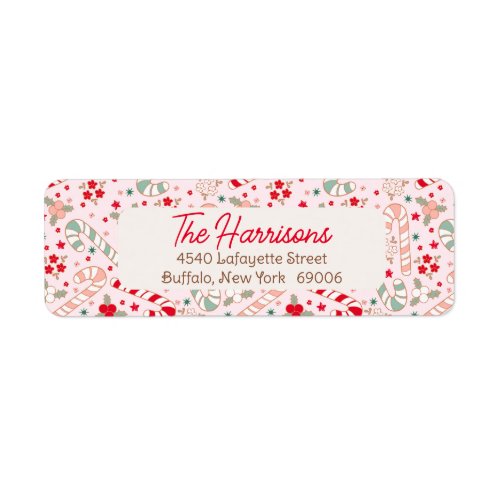 Candy Cane Holidays Personalized Label