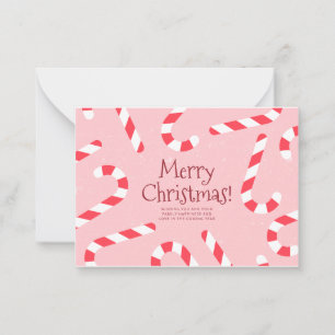 Candy Cane Holidays Personalized Merry Christmas Note Card