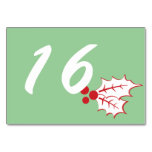 Candy Cane Holly | Custom Table Number Card 3 x 5