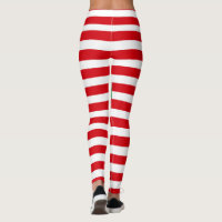 Candy Cane Plus Size Christmas Leggings, Holiday Printed Elf Santa