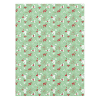 Candy Cane Holly | Green Red Christmas Tablecloth