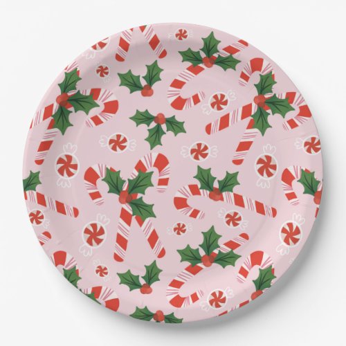 Candy Cane  Holly Plates