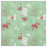 Candy Cane Holly | Red and Green Christmas Fabric