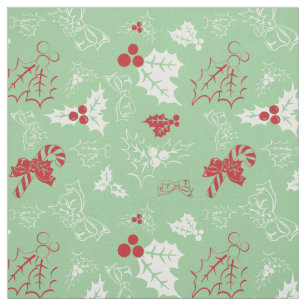 Candy Cane Holly   Red and Green Christmas Fabric
