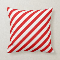 Candy Cane & Horizontal Red Stripes Pillow