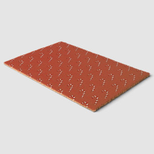 Candy cane illustration fiber doormat